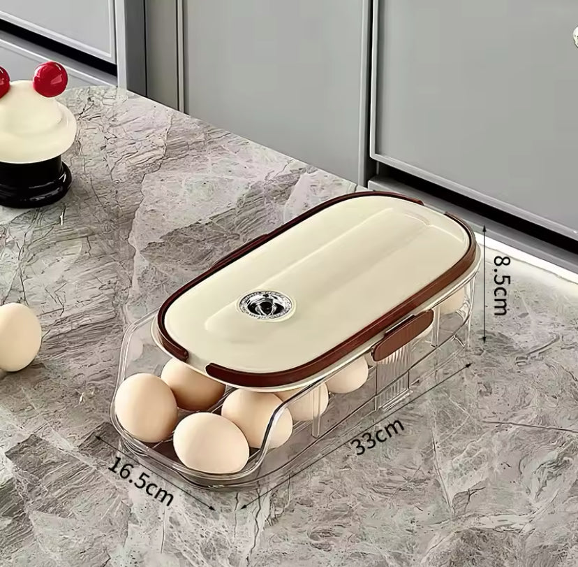 Transparent Automatic Rolling Egg Container, Refrigerator Egg Storage Box, Refrigerator Egg Shelf Transparent Automatic Rolling Egg Container, Refrigerator Egg Storage Box, Refrigerator Egg Shelf